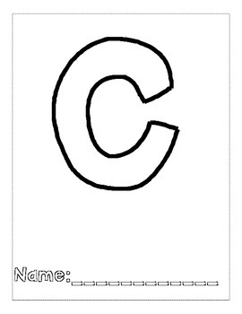 Letter c color and trace alphabook by kelly berkley tpt