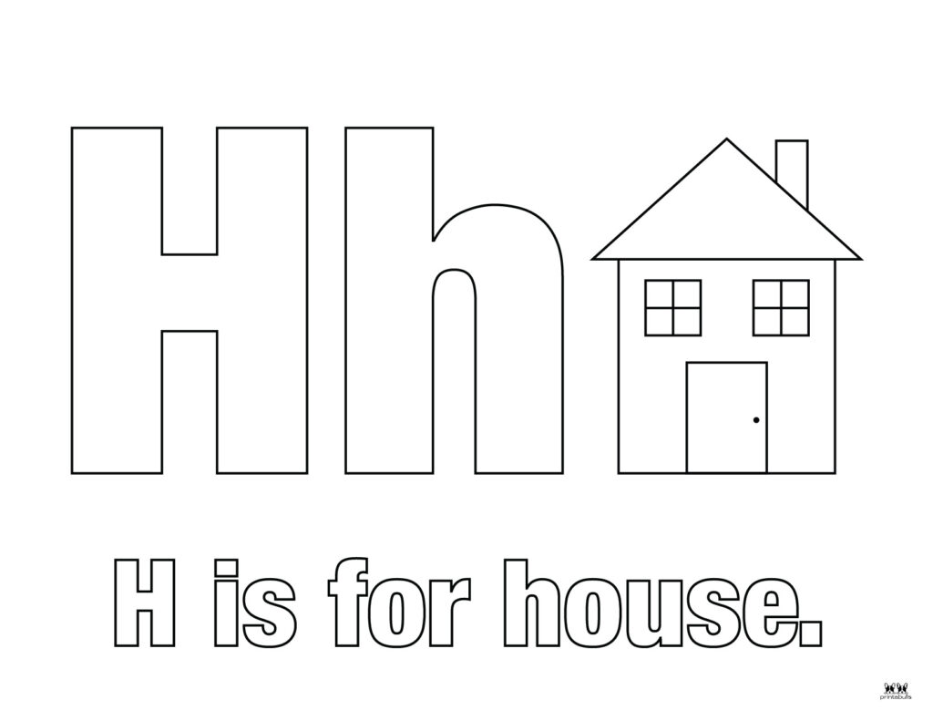 Letter h coloring pages