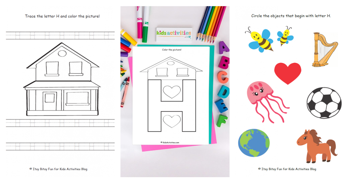 Free letter h worksheets for preschool kindergarten kids activities blog