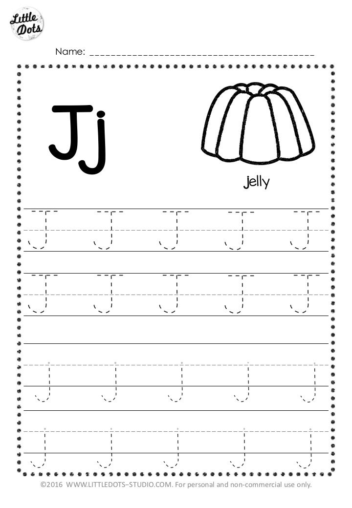 Free letter j tracing worksheets