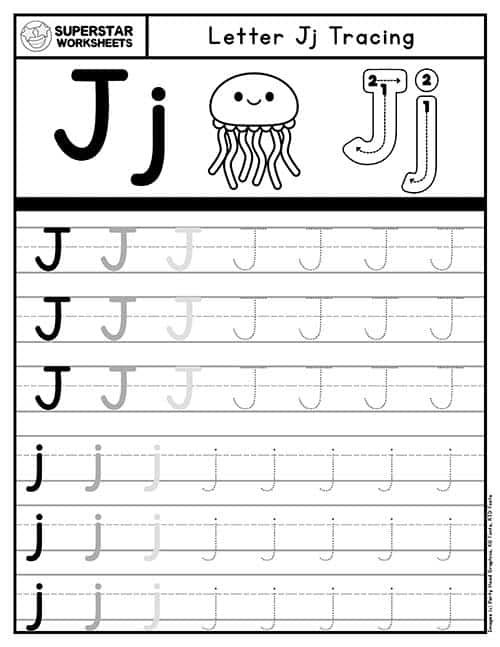 Letter j worksheets