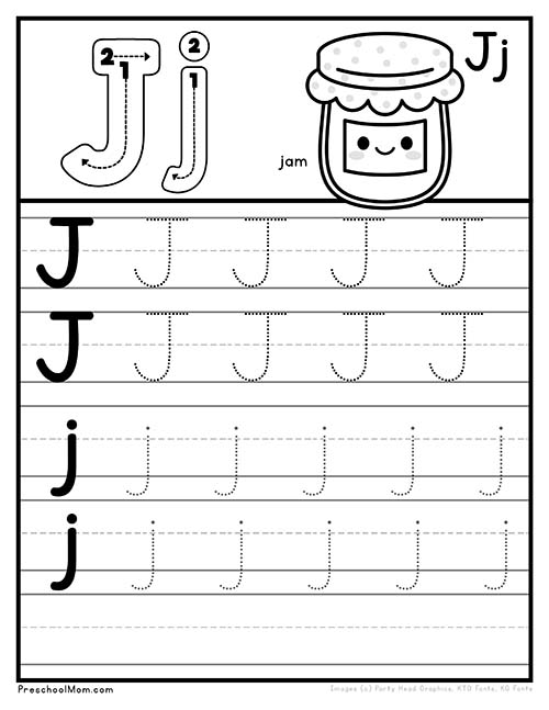 Letter j preschool printables