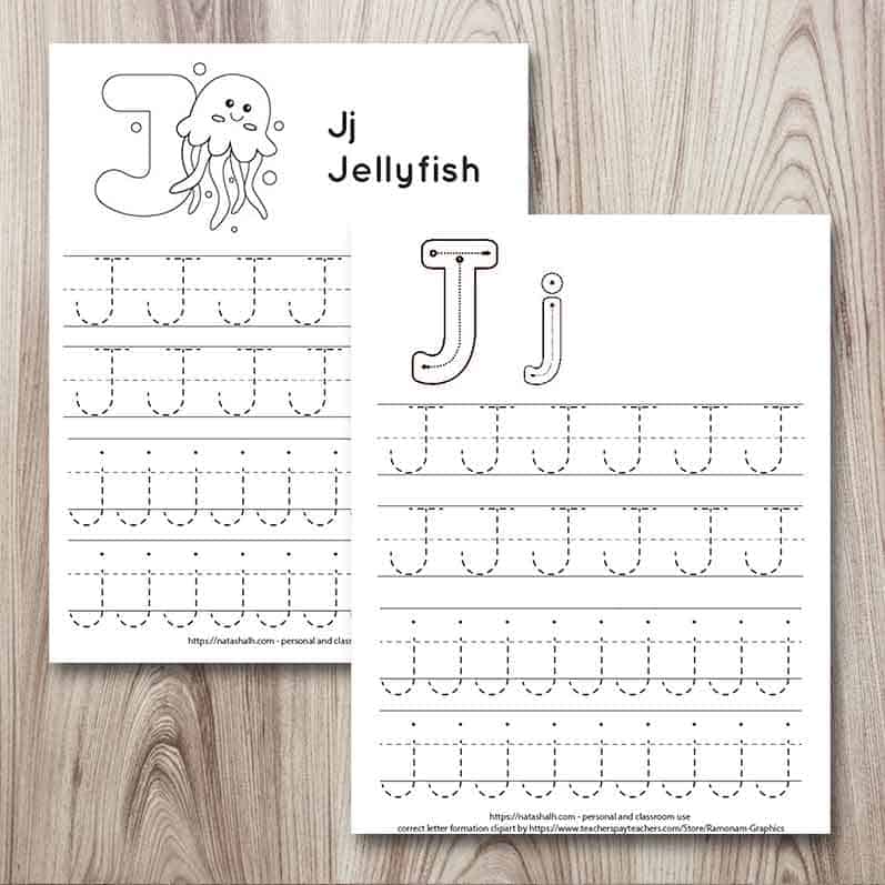 Free printable letter j tracing worksheets j is for jellyfish