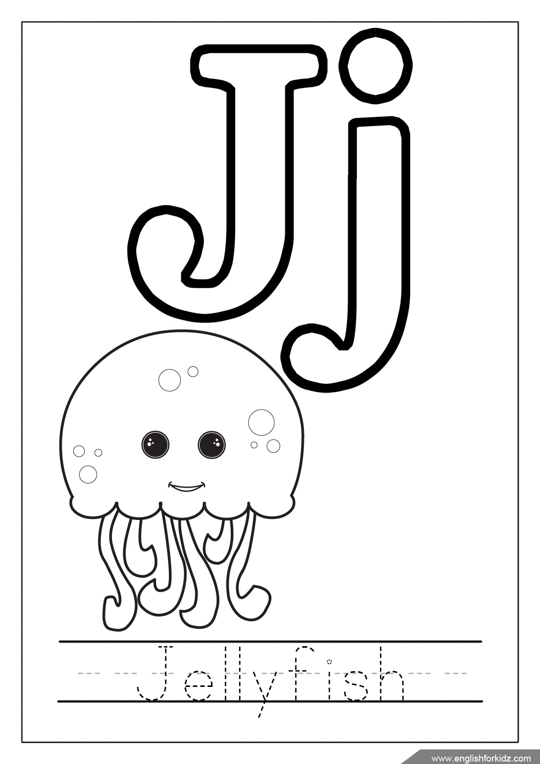 English for kids step by step letter j worksheets flash cards coloring pages