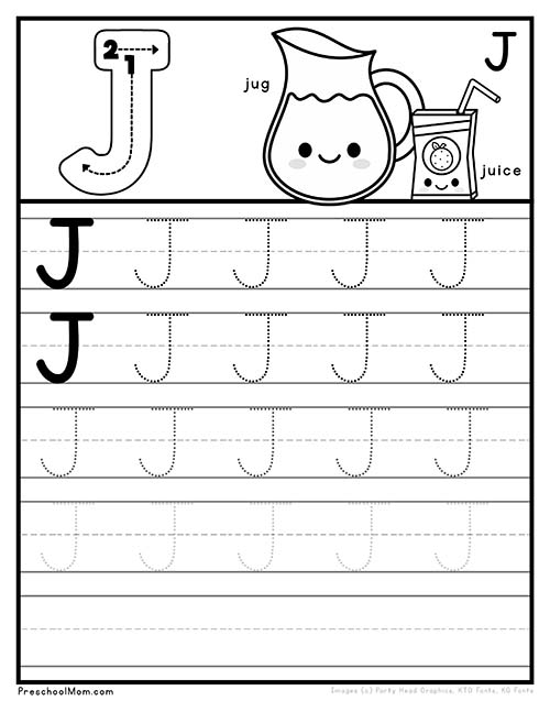 Letter j preschool printables