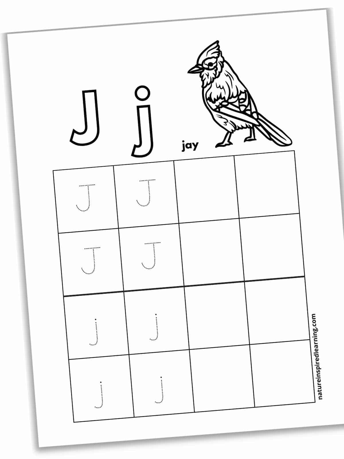 Letter j tracing worksheets free