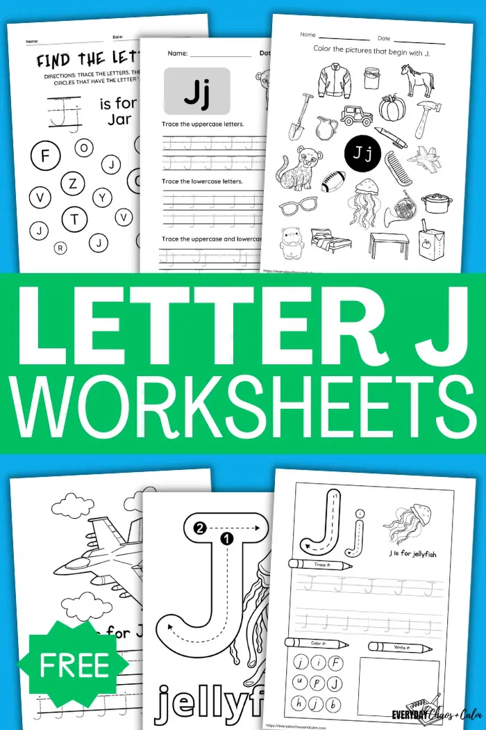 Free printable letter j worksheets