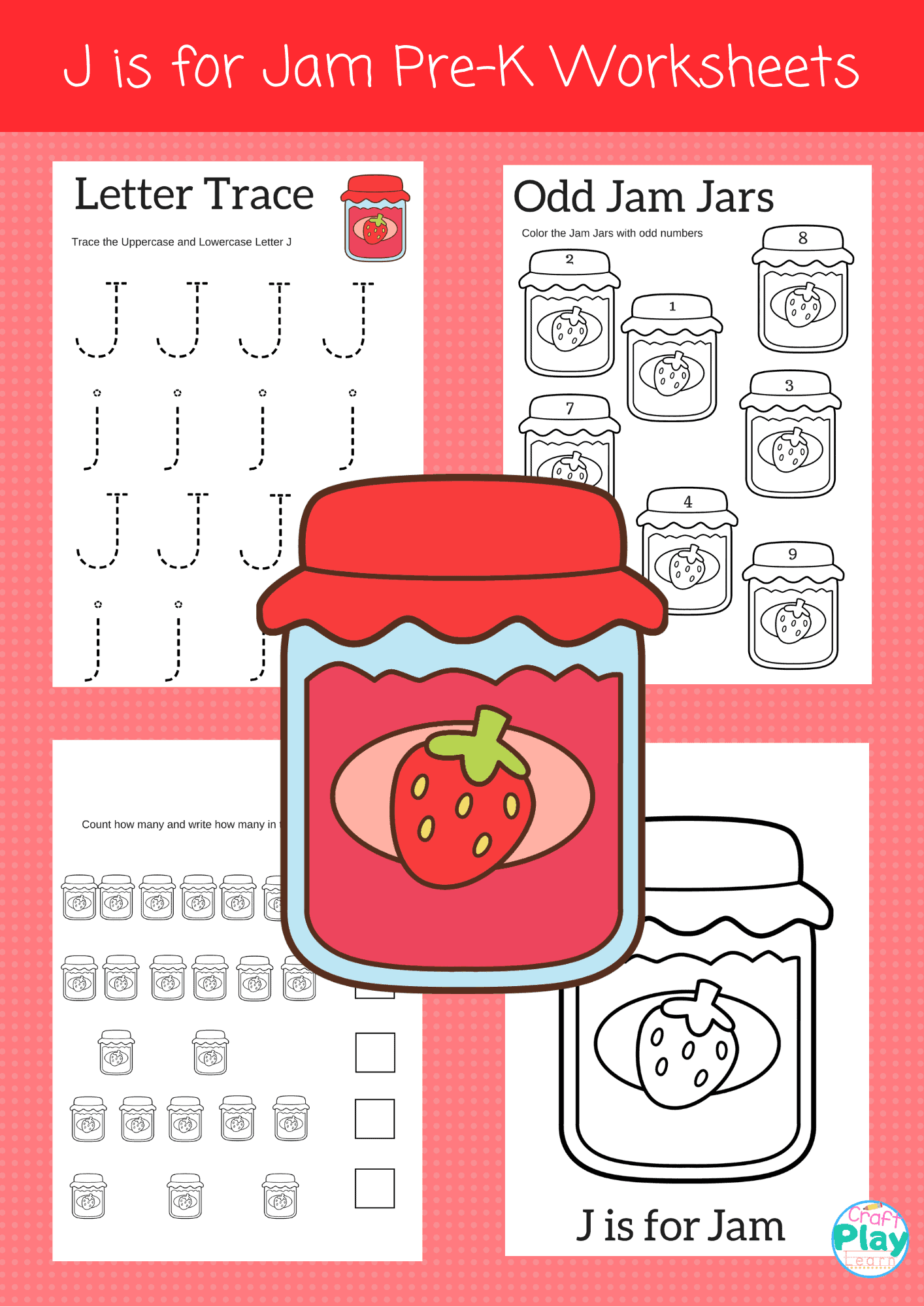 Letter j worksheets for preschool kids