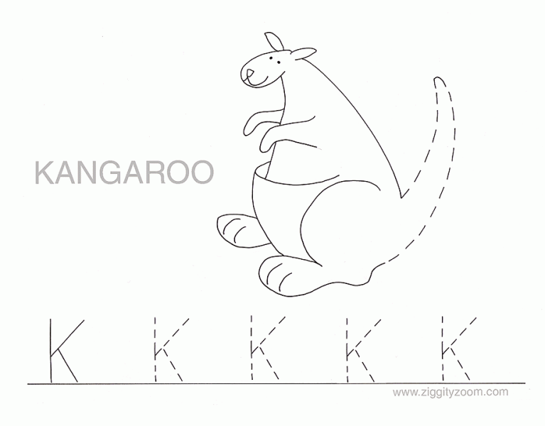 Letter k alphabet tracing worksheets