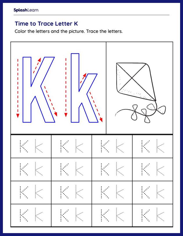 Time to trace letter k