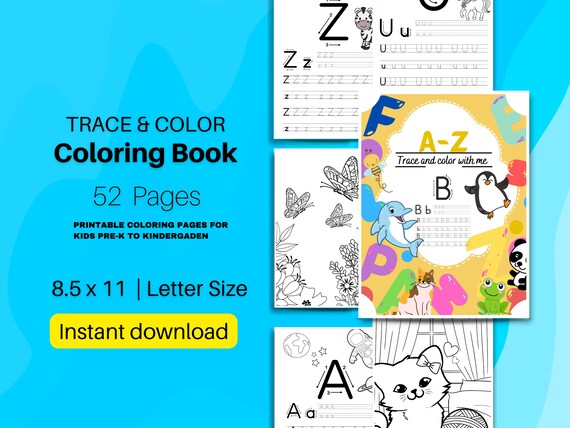 Learn to write alphabet tracing and coloring pages for pre