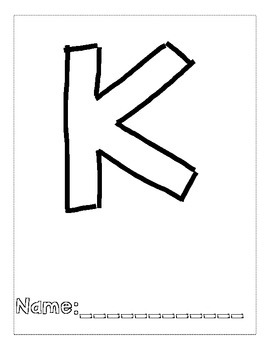 Letter k color and trace alphabook by kelly berkley tpt