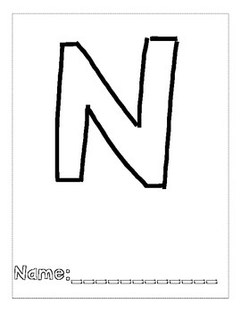 Letter n color and trace alphabook by kelly berkley tpt