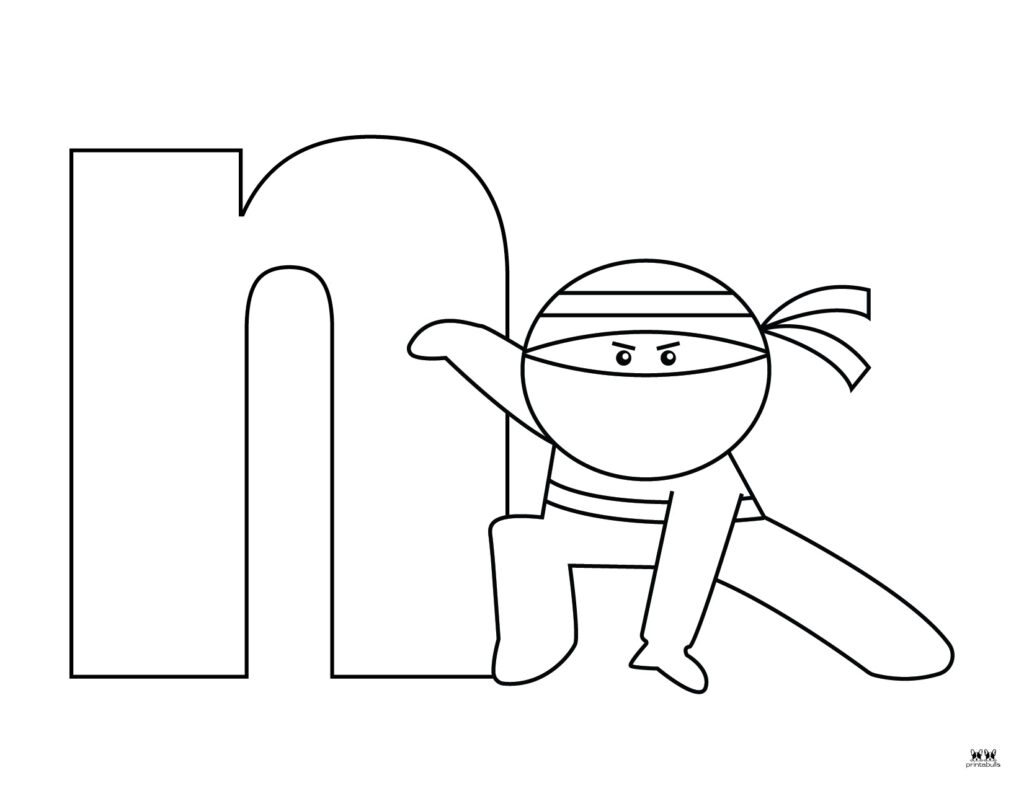 Letter n coloring pages