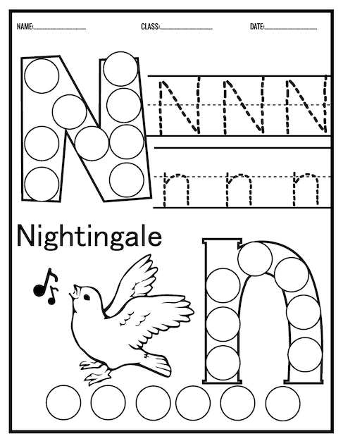 Premium vector kindergarten tracing letters worksheets alphabet trace and color cute animalwith dot markers