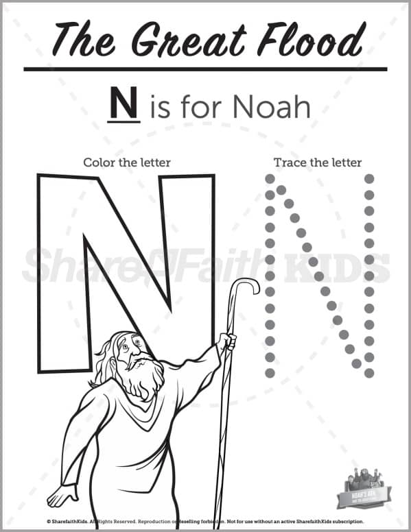 Genesis noahs ark preschool letter coloring â