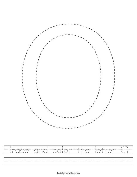 Trace and color the letter o worksheet