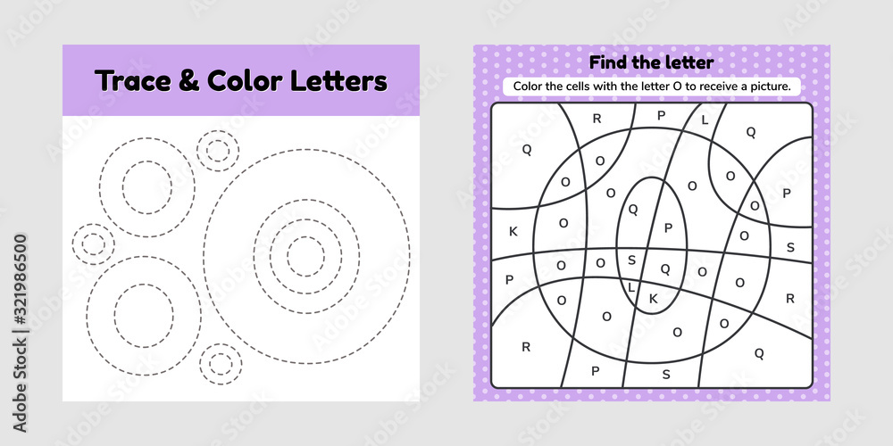 Coloring book letter for kids worksheet for preschool kindergarten and school age trace line write and color vector