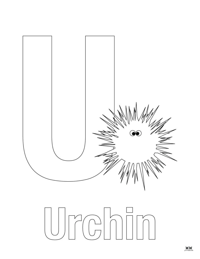 Letter u coloring pages