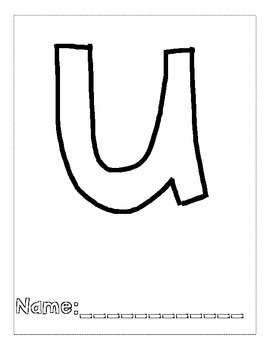 Letter u color and trace alphabook by kelly berkley tpt