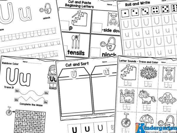 Free printable letter u worksheets for kindergarten