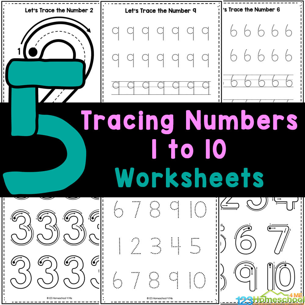 Free printable tracing and writing numbers to worksheets