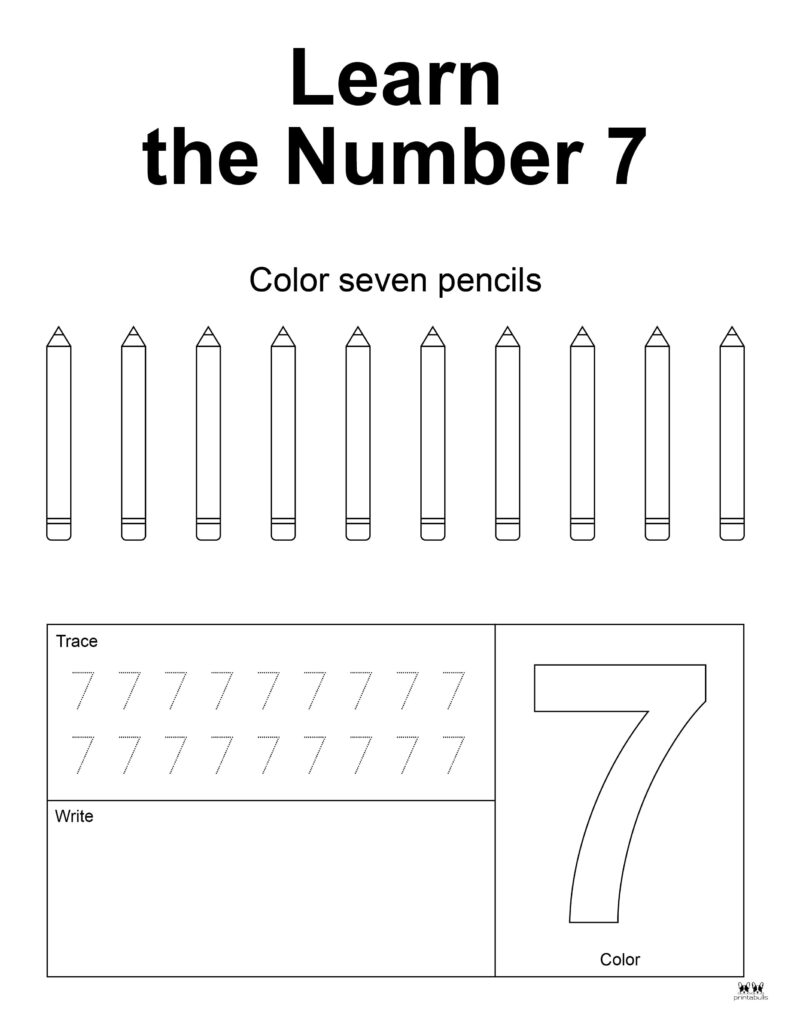 Number tracing worksheets