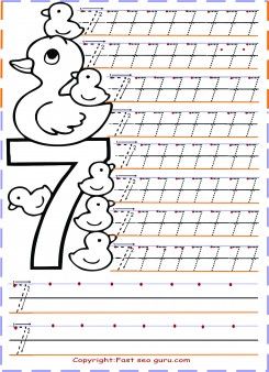 Numbers tracing worksheets for kindergarten