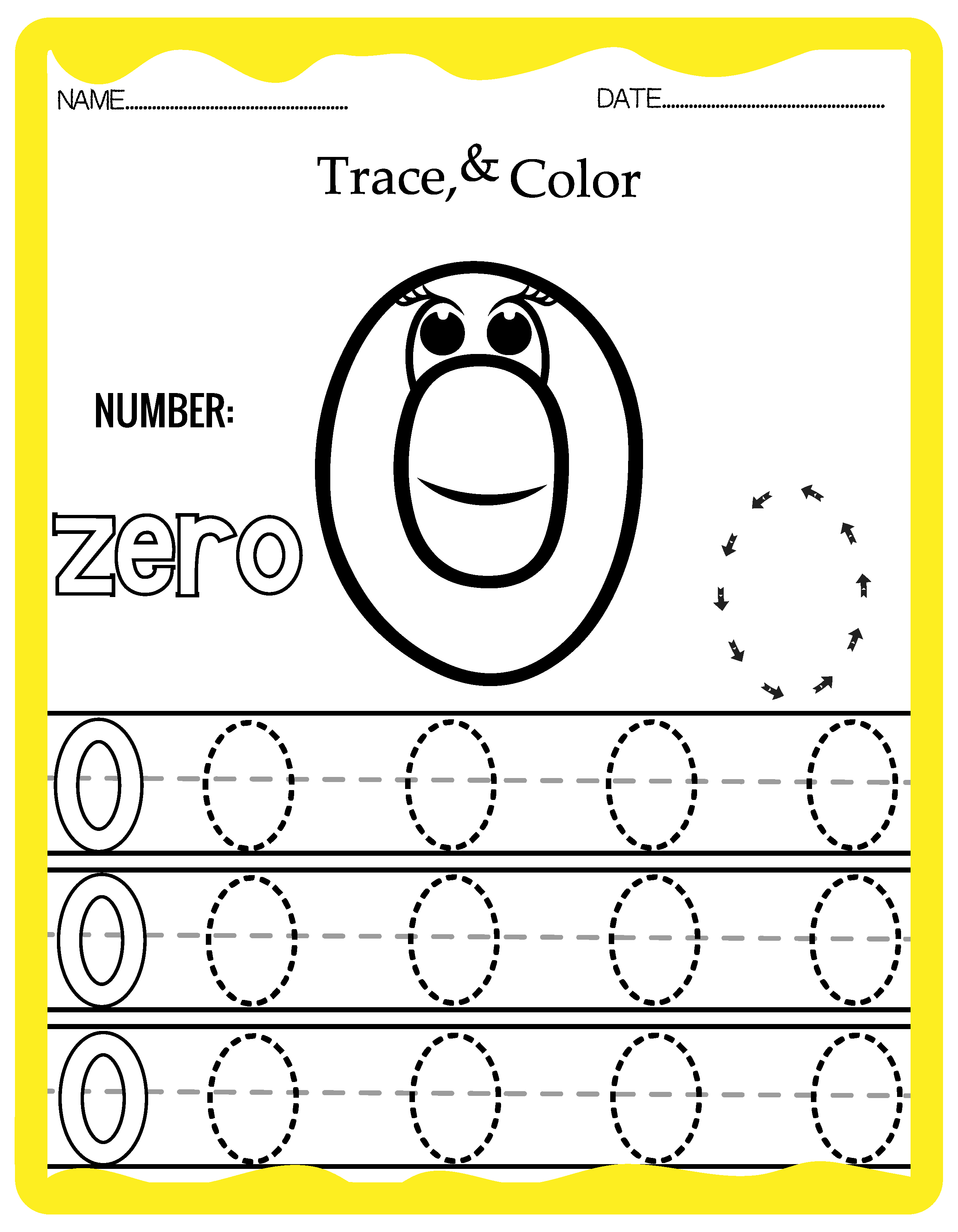 Numbers tracing coloring pages pencil control handwriting practice teaching resources