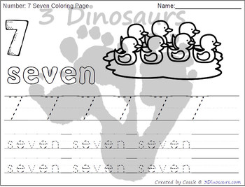 Duck themed number color and trace by dinosaurs tpt