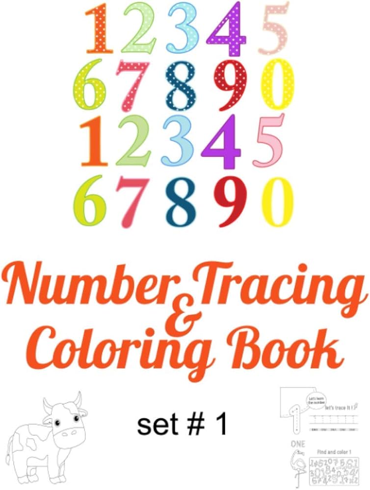 Number tracing loring book set find the number trace it and lor it with