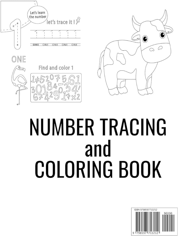 Number tracing loring book set find the number trace it and lor it with other loring pages to keep the interest great for toddlers offices babysitters and nannies