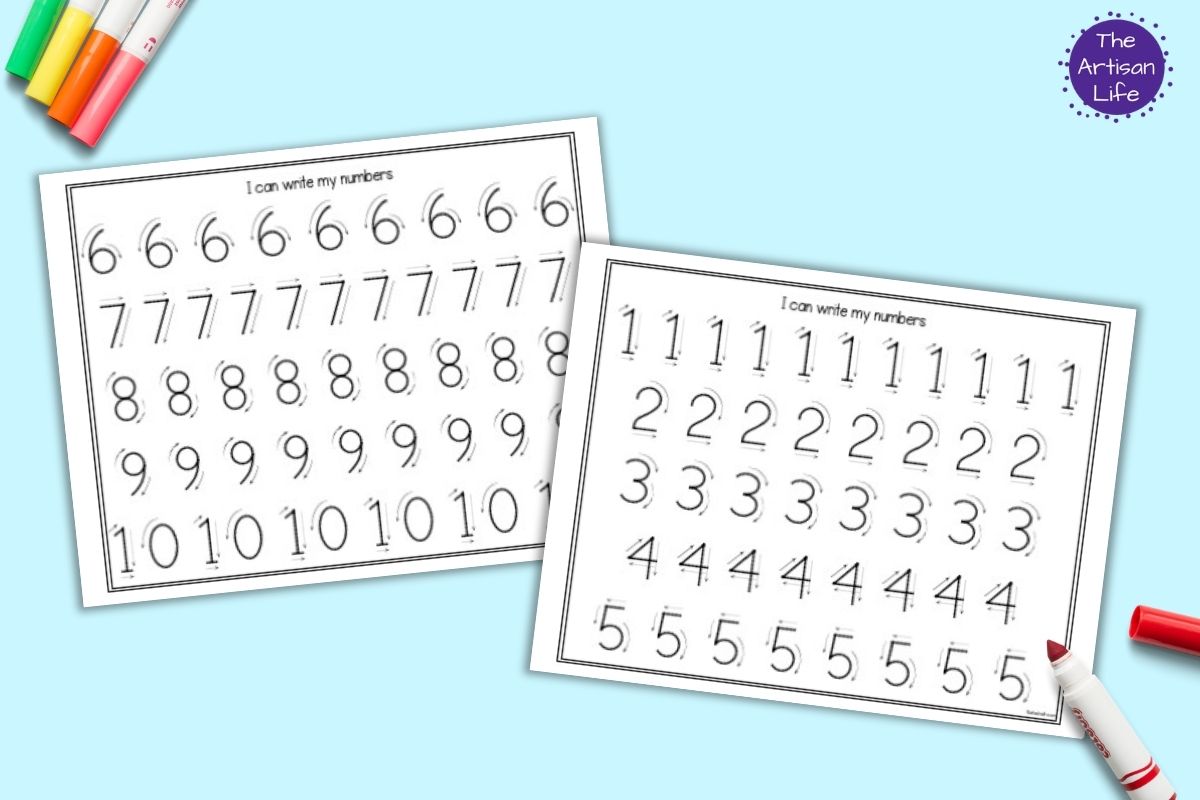 Number tracing pages