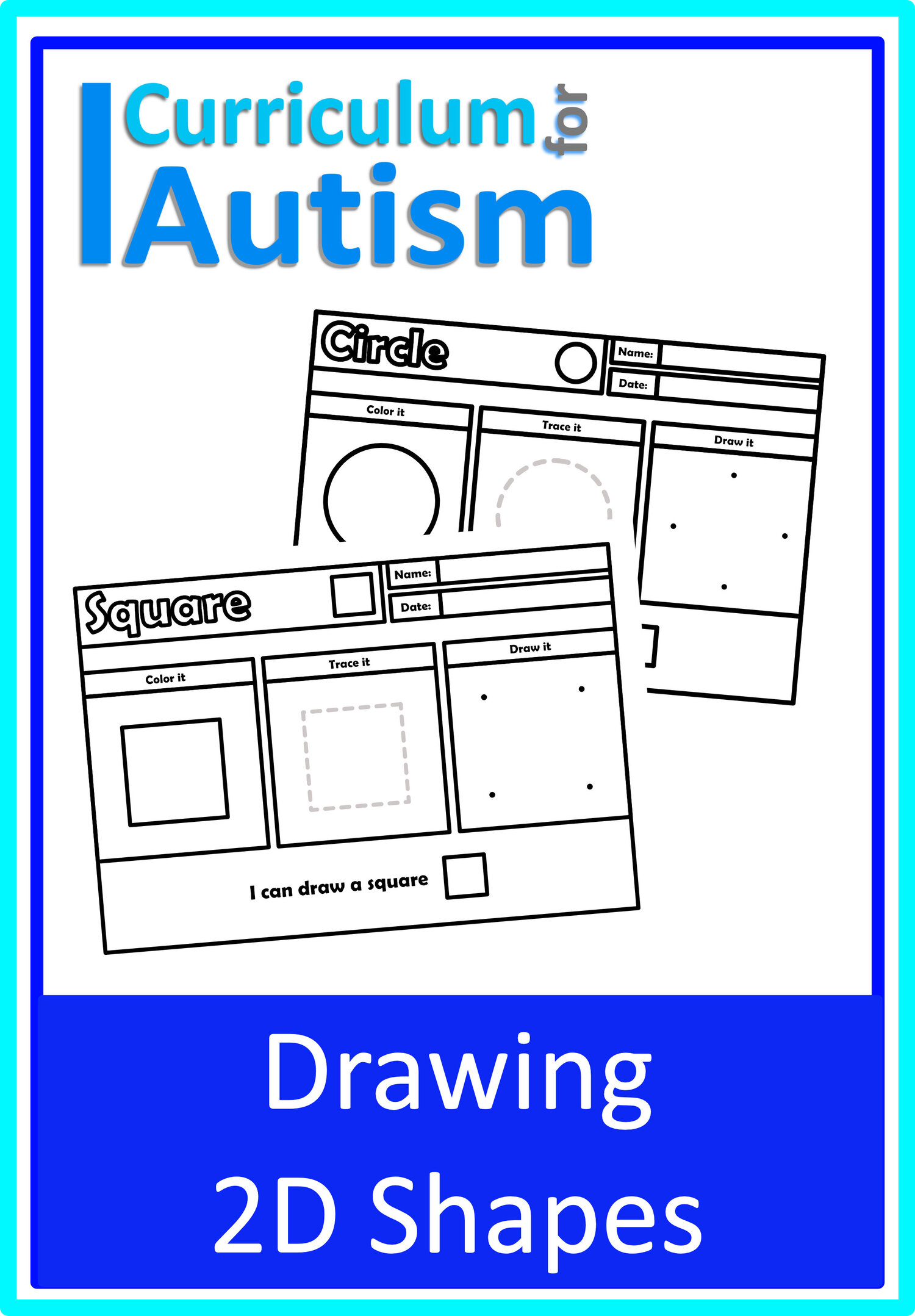 Trace draw d shapes worksheets autism special education classroom homeschool fine motor skills â curriculum for autism