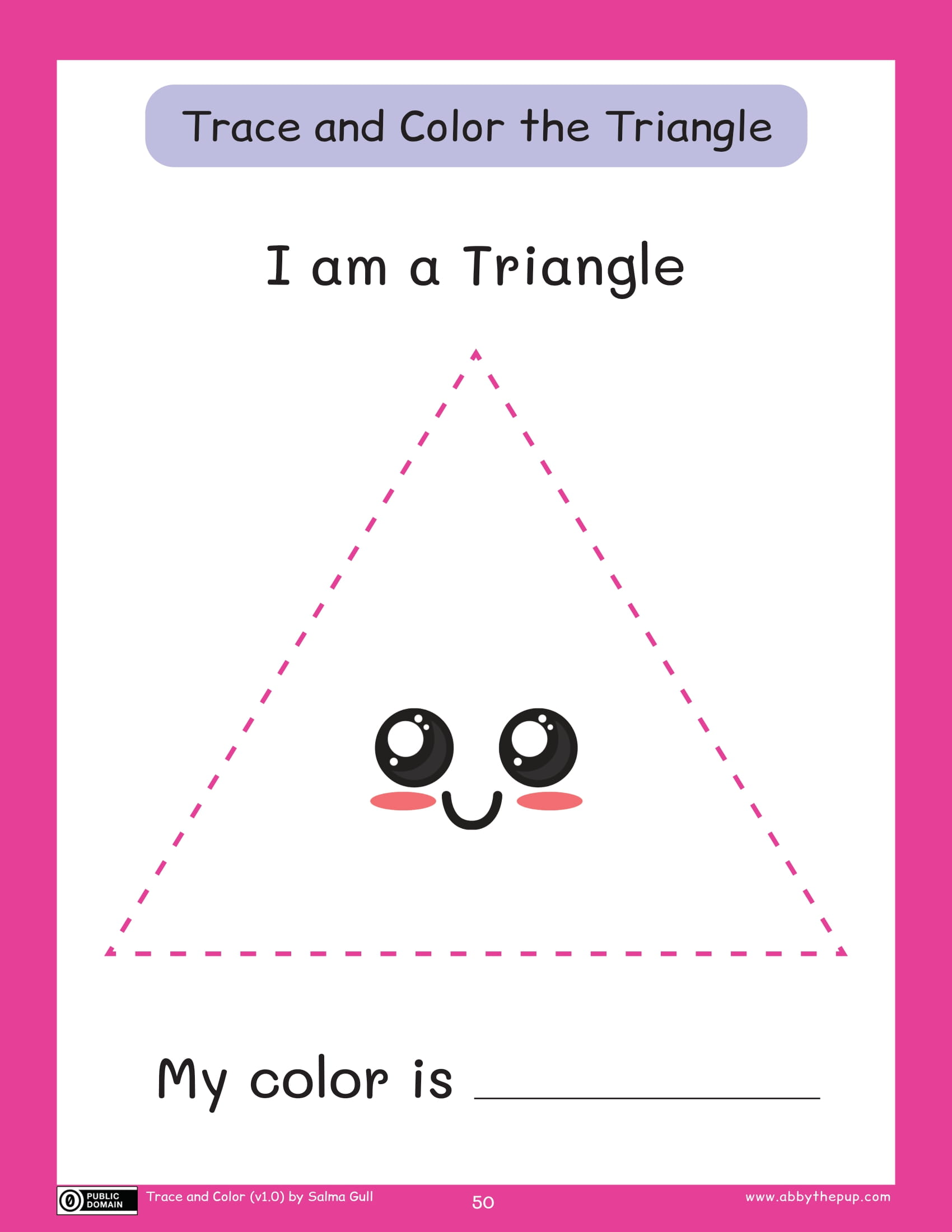 Trace and color the triangle worksheet free printable puzzle games