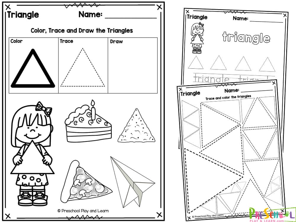 Ðºfree printable triangle shape worksheets for preschool