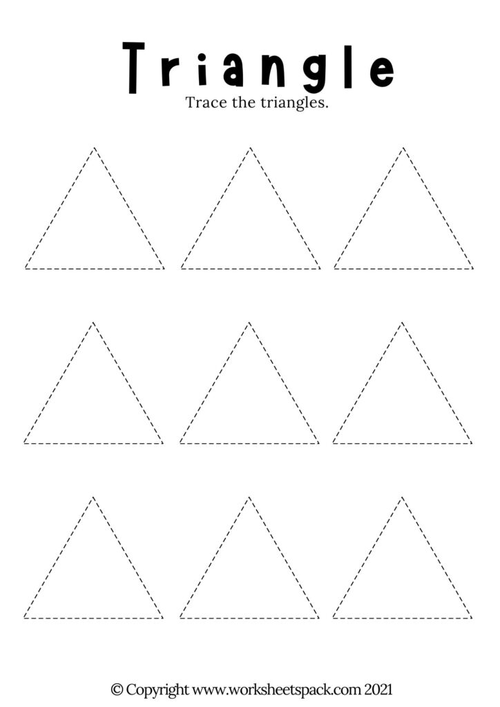 Free triangle tracing worksheets printable