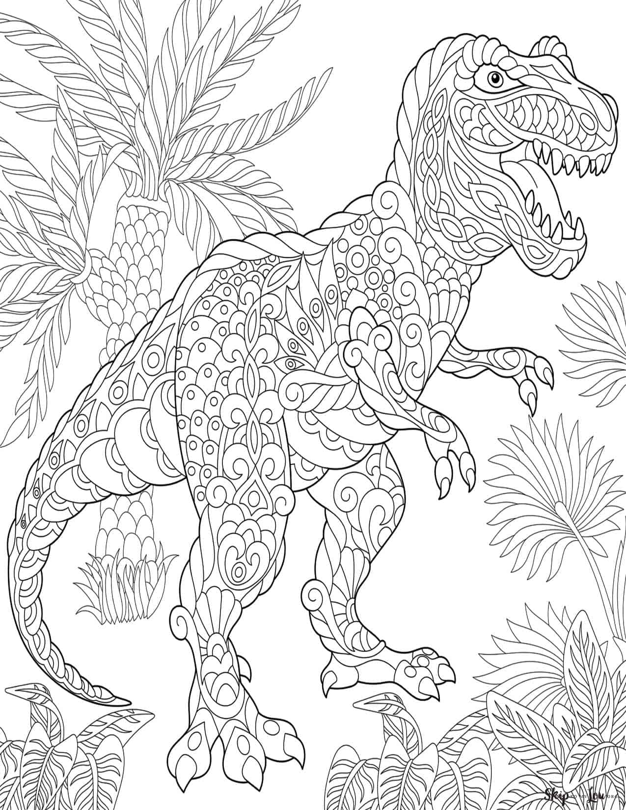 T rex coloring pages skip to my lou