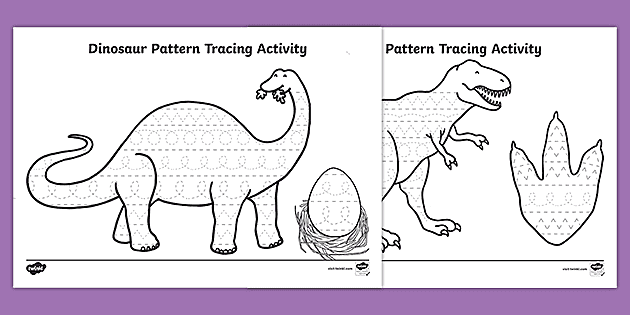 Dinosaur pattern tracing activity teacher made