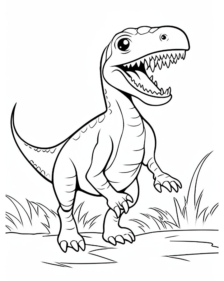 Coloring pages dinosaur theme for kids and adults