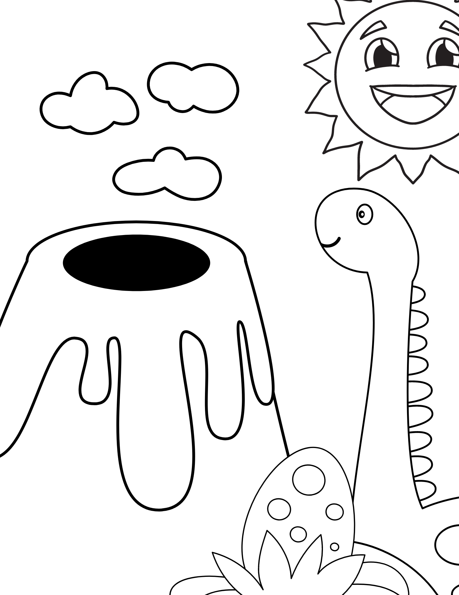 Free printable cute dinosaur coloring pages