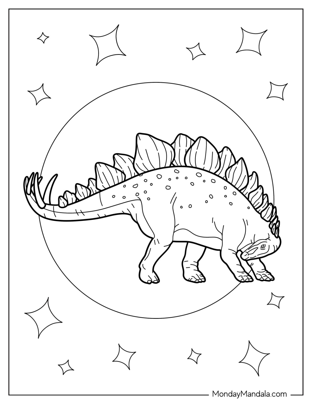 Stegosaurus coloring pages free pdf printables