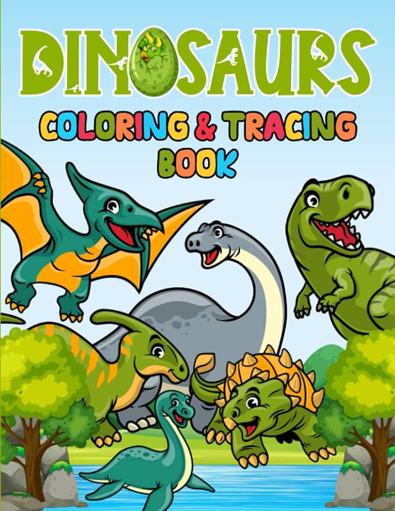 Dinosaur loring tracing book for kids loring and tracing book with dinosaurs names great gift for boys girls ages