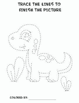 Dinosaur tracing and coloring book by simply smiley tpt