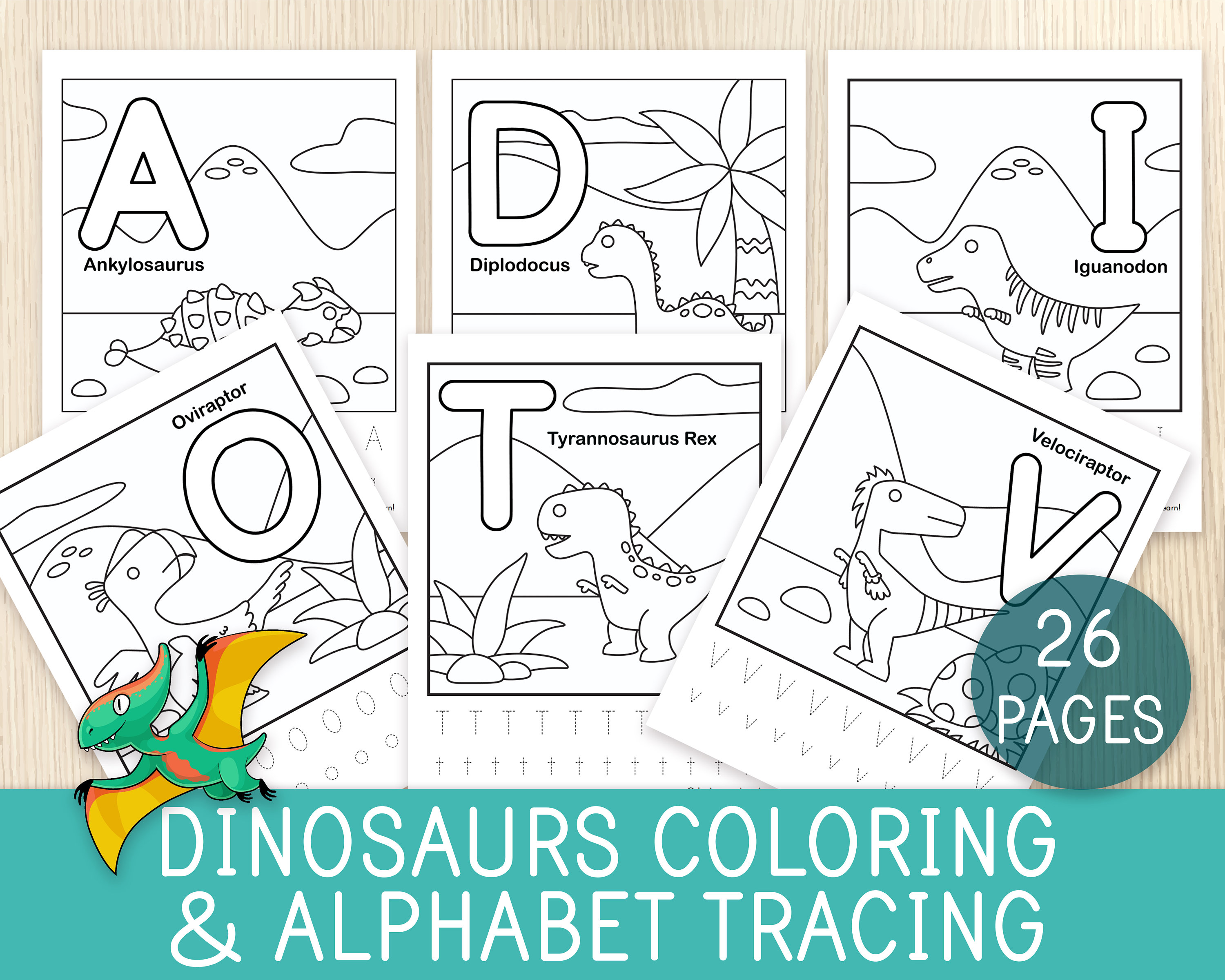 Dinosaurs coloring a