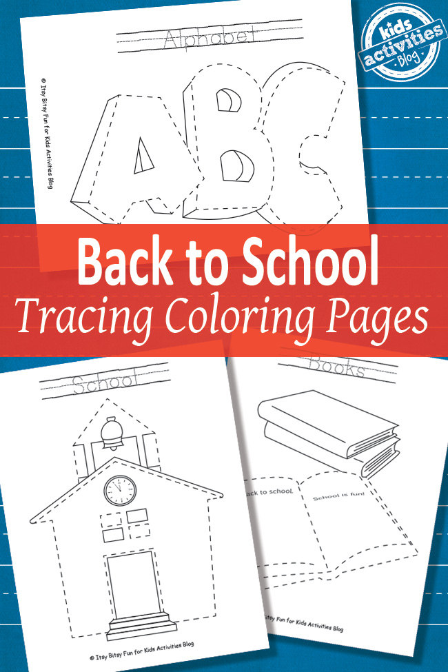 Free printable tracing pages for kids with school theme kids activities blog