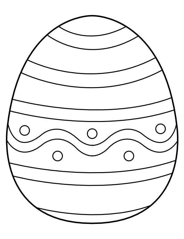 Printable striped easter egg coloring page