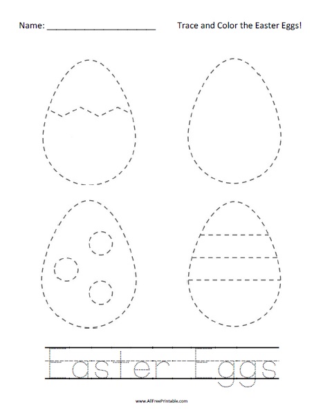 Easter eggs tracing worksheet â free printable