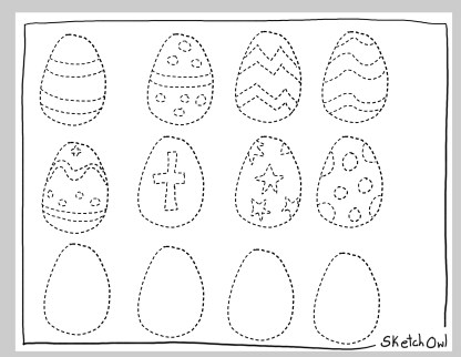 Easter egg shapes coloring page