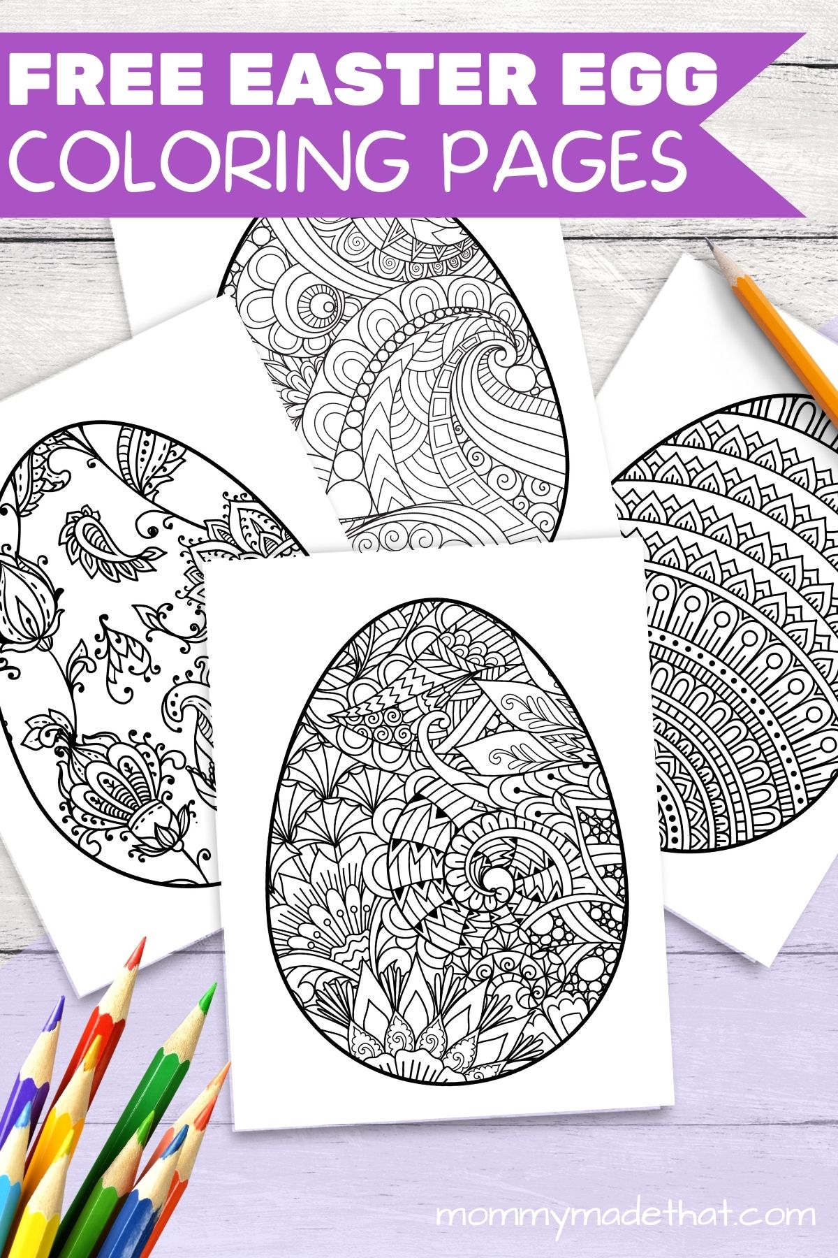 Easter egg coloring pages free printable eggs